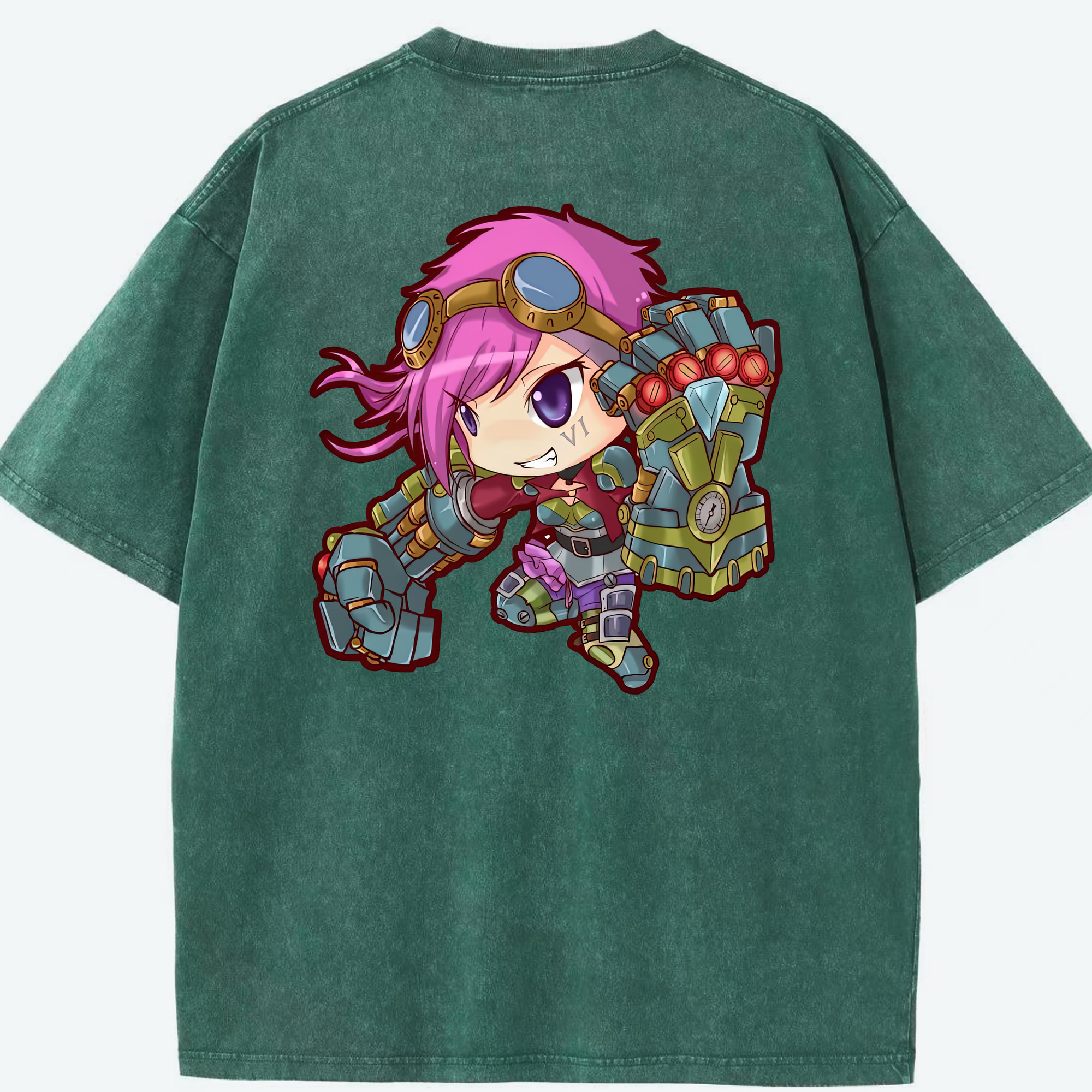 リーグ・オブ・レジェンド League of Legends LOL 綿100% ヴィンテージ風 半袖Tシャツ（背面プリント）